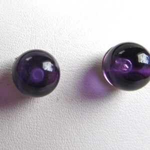Amethyst Gemstone Bead Silver Earrings image 3