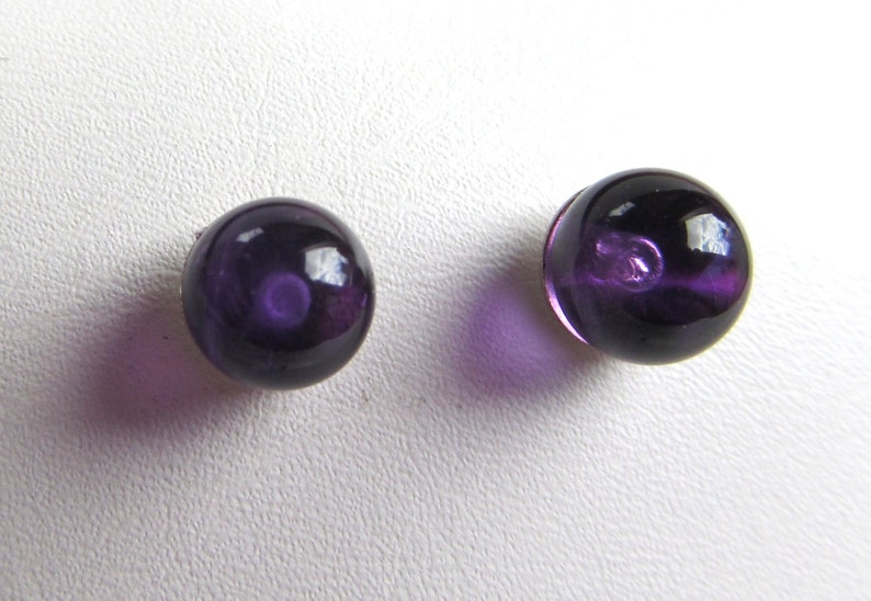 Amethyst Gemstone Bead Silver Earrings image 3