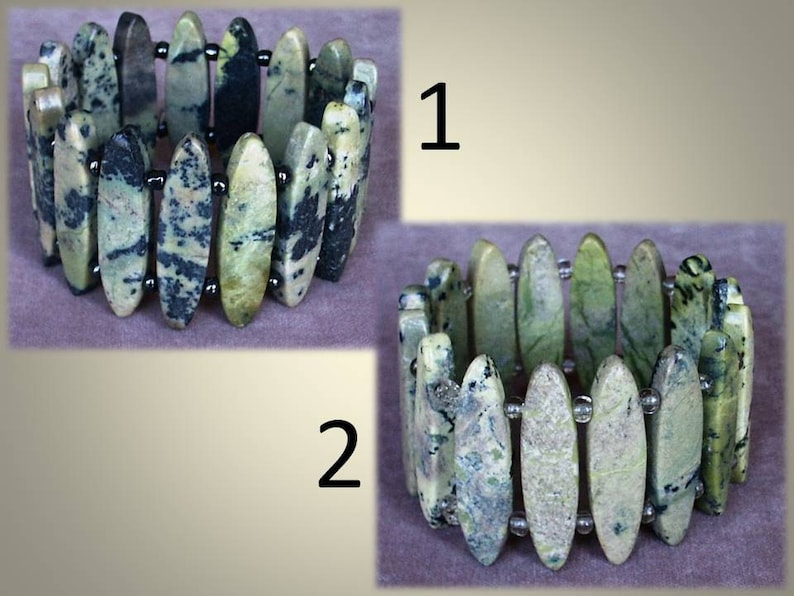 Natural Yellow Turquoise 40x10mm Double-drilled Beaded Stretch Bracelet