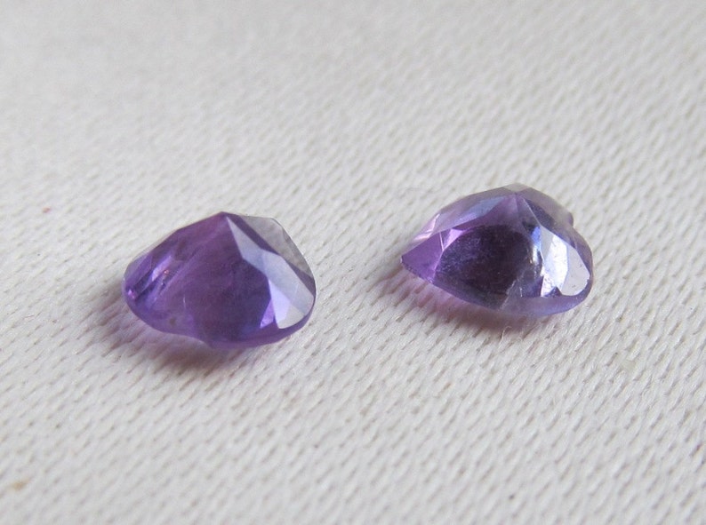 Pair 5mm Purple Amethyst Hearts image 3