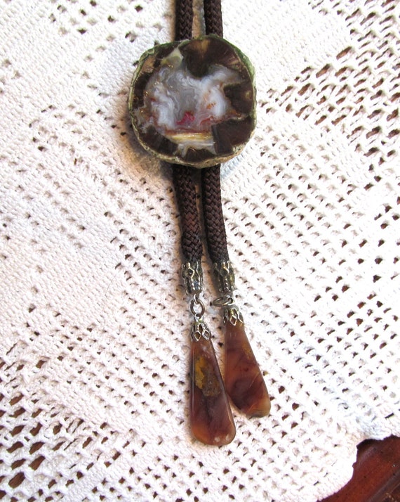 Western String Tie with Agate - image 6