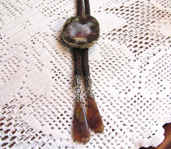 Western String Tie with Agate - image 5