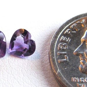 Pair 5mm Purple Amethyst Hearts image 2