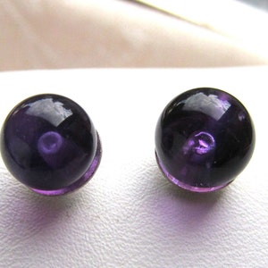 Amethyst Gemstone Bead Silver Earrings image 4