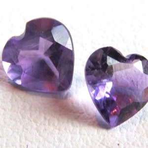 Pair 5mm Purple Amethyst Hearts image 1