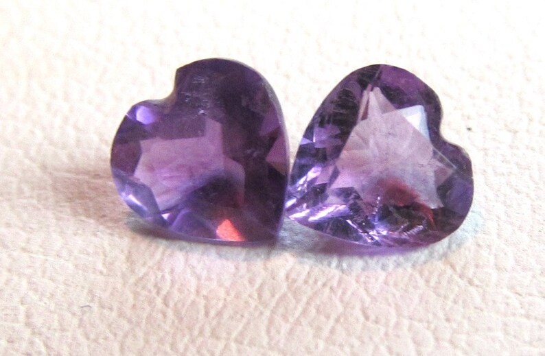 Pair 5mm Purple Amethyst Hearts image 4