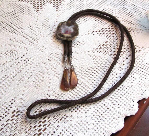 Western String Tie with Agate - image 9