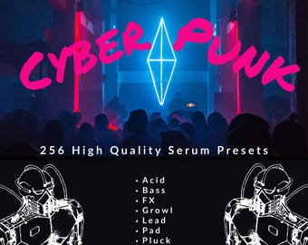 Cyberpunk Serum Presets – 256 Dark Synthwave & Industrial Sounds | Sci-Fi, Techno, Darksynth Pack