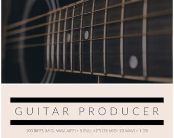 Paquete de muestras de guitarra: 1 GB de loops de guitarra en vivo, MIDI y kits de construcción | Acústica y eléctrica