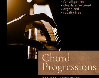 250,000 MIDI Chord Progressions – 4-Voice Chords & Complex Time Signatures for EDM, Pop, Jazz, Soundtrack – Royalty-Free Music Production
