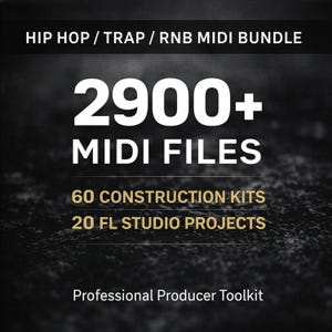 Paquete MIDI de Trap: más de 2900 archivos MIDI y 20 proyectos de FL Studio para crear ritmos de trap y hip hop, y producir música.