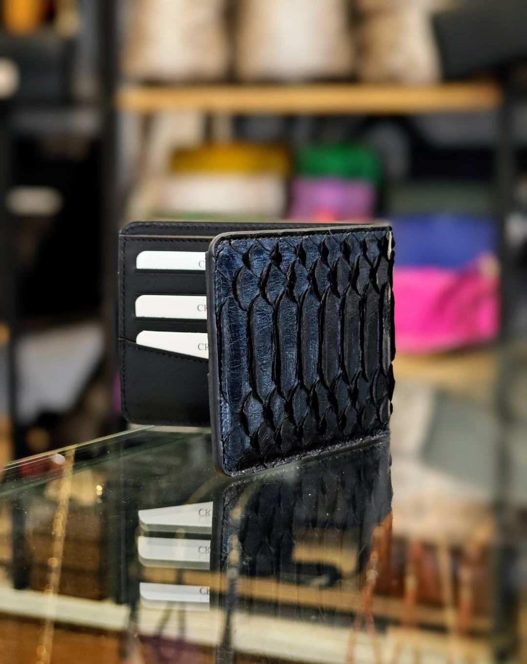 Mens Bespoke Wallet, Handmade Python Leather Wallet, Python Leather ...