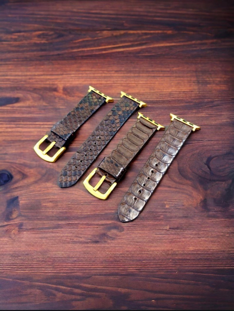 Handcrafted Python Leather Apple Watch Band Stylish Tech Accessory ...