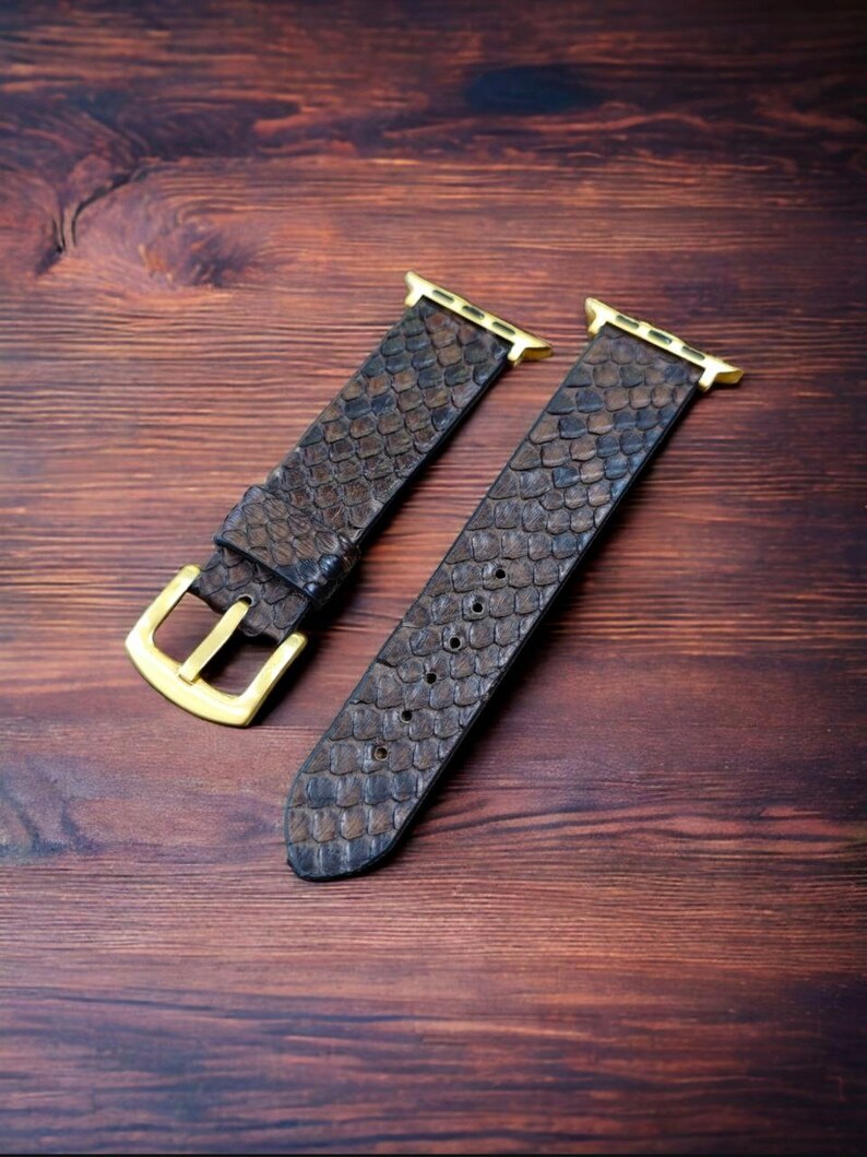 Handcrafted Python Leather Apple Watch Band Stylish Tech Accessory ...
