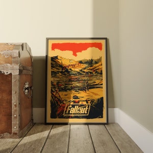 Fallout Poster, Vintage Wall Art, Kraft Paper Print, Retro Game Decor, Game Poster Gift