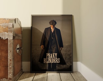 Peaky Blinders Series Poster, Vintage 1920s Birmingham Gang Wall Art on Kraft Paper, Collectible Print for TV Show Enthusiasts