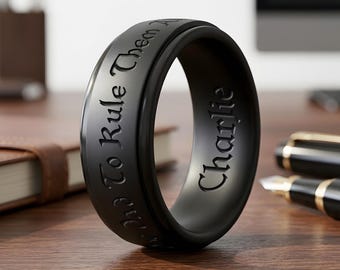 One Dad To Rule Them All Silicone Ring, Custom Father's Day Gift for Dad, Workout Gift for Him