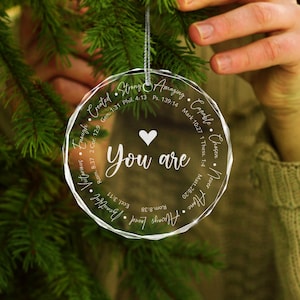 You Are Inspiration Christmas Ornament, Engraved Bible Verse Crystal Ornament, Christian Gifts Idea, Holiday Decoration 2024