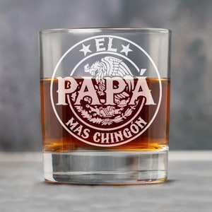 El Abuelo Mas Chingon Gifts for Dad - Custom Mexican Father&#39;s Day Gift on Rock Glass