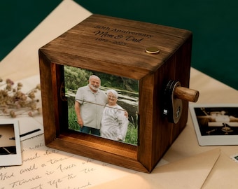Custom Parents Photo Flipbook Box Gift, Personalized 50th Anniversary Album for Mom, Dad, Unique Wedding Keepsake for Grandparents