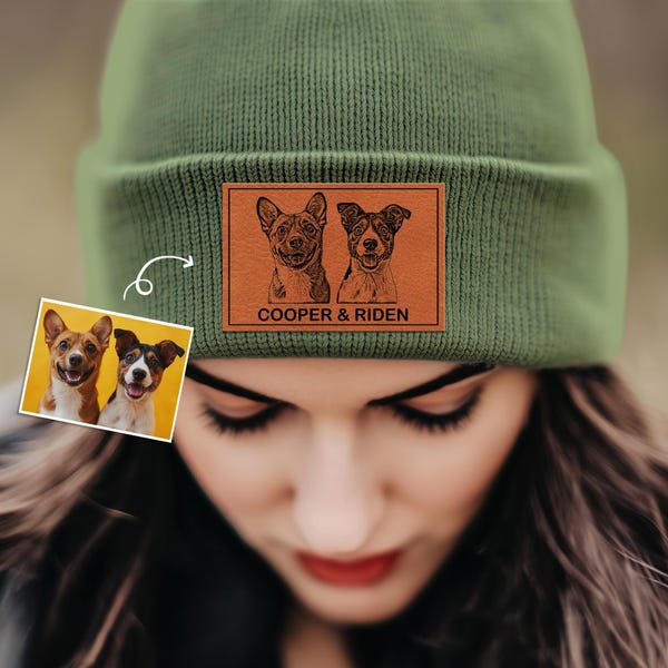 Custom Dog Photo Beanie Gifts for Dog Mom, Personalized Christmas Gifts for Pet Lovers, Dog Lover Gift
