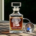 Custom Engraved Decanter with Dog Photo, Personalized Father's Day Gift for Dog Lover or Pet Owner, 24 oz Bourbon Bottle
