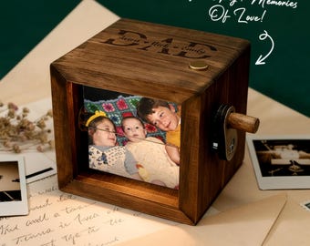 Custom Dad Photo Flipbook Animation Box, Personalized Kid Name Father's Day Gift for Dad, New Dad Gifts