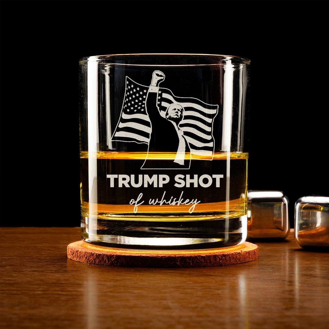 Take A Shot For Trump2024 Whiskey Glass, Trumpfight Old Fashioned Glass Cool Christmas Gifts