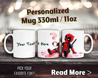 Personalized Comic Book Mug Custom Name Superhero Coffee Tea Cup Gift For Him Birthday Boy's Dad Father's Day Gifts Any Name Children's Cups