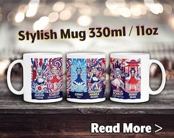 Touhou Becher, Retro Becher, Gaming Cup, Marisa, Reimu, Cirno, Sakuya, Remilia, Flandre, Anime Fanart, Manga