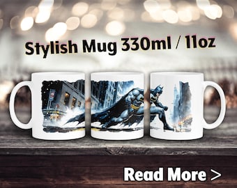 Taza de acuarela de superhéroe, taza de té de cómic, regalo para niño, héroes estadounidenses