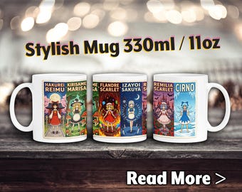 Touhou Charaktere Tasse, Anime Tasse, Marisa, Reimu, Cirno, Sakuya, Remilia, Flandre, Fumo
