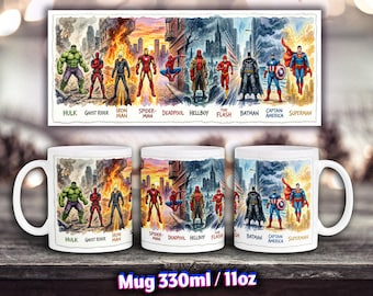 Taza infantil de acuarela de superhéroe, taza de té de cómic motivacional, regalo para niño, Spiderman