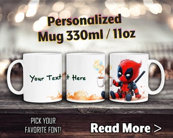 Personalised Super Hero ceramic mug. Kids camping cup. Hot chocolate Mug. Personalized Kids mugs. Outdoors Mugs. Kids Birthday gift.