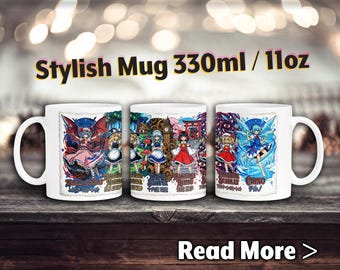 Touhou Fanart Becher, Anime Kunst, Marisa, Reimu, Cirno, Sakuya, Remilia, Flandre, Fumo