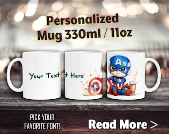 Taza personalizada de superhéroes para niños, vaso de héroe, recipiente para bebidas de superhéroes para niños