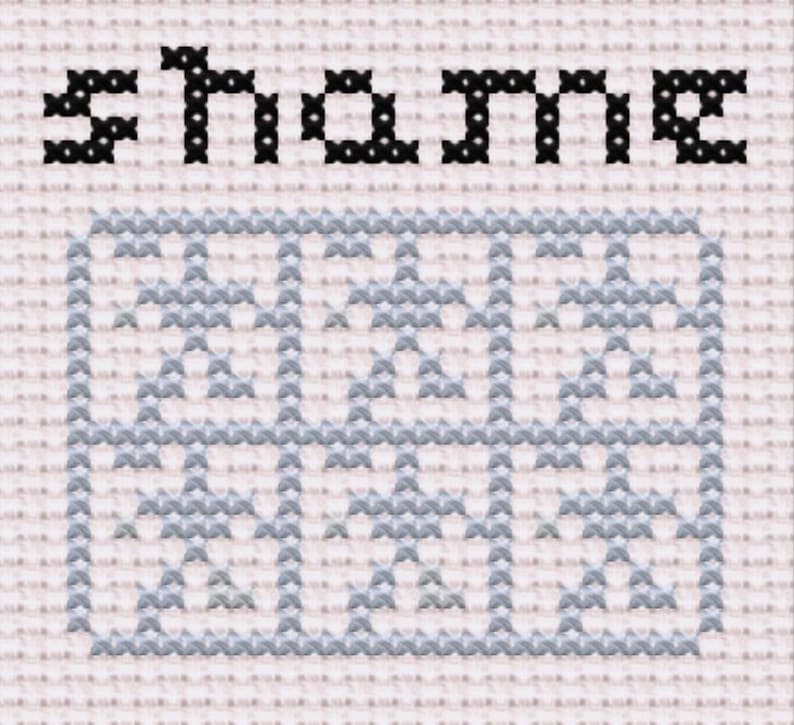 Shame Cross Stitch Pattern Beginner Level Warhammer 40k Miniature