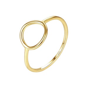 14K Gold Over Sterling Silver Minimalist Circle Ring