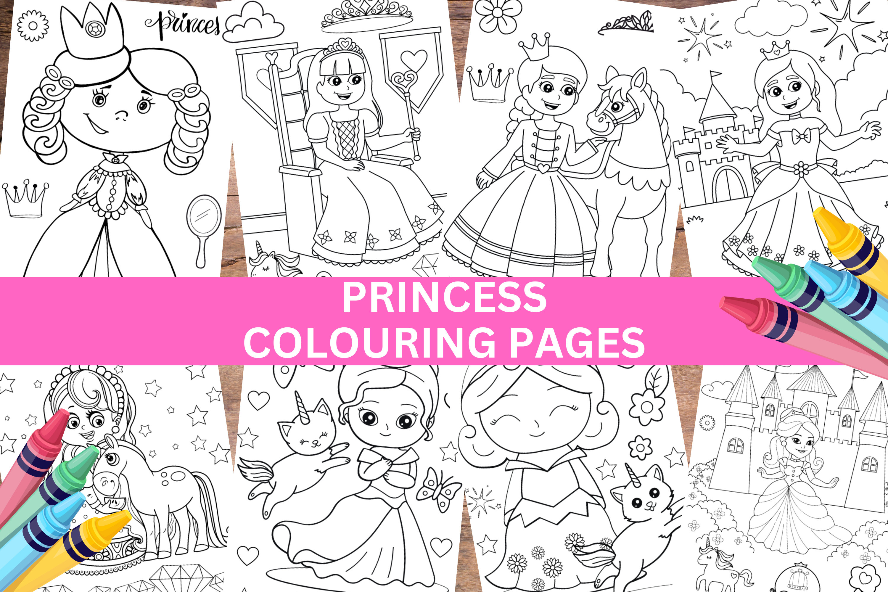 Princess Colouring Pages for Kids Toddlers Preschoolers Toddlers ...