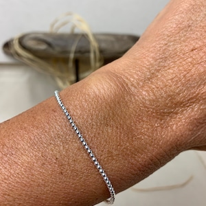2 mm pearl bracelet 925 silver