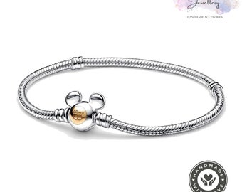 Disney 100th Anniversary Snake Chain Bracelet , Bracelets For Moments Charms & Pendants , 925 Silver , Women Jewellery Gift For Her