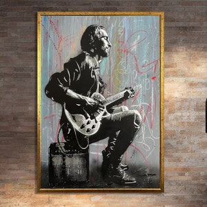 Stunning Guitarist Canvas Painting Art - Perfect Wall Decor for Music Lovers, Studios, and Modern Spaces