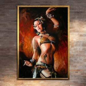 Captivating Belly Dancer Canvas Print Wall Art - Perfect for Dance Enthusiasts Painting, Dance Home Decor, and Art Lovers