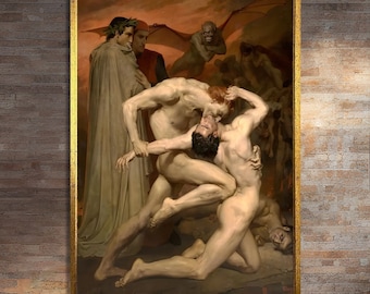 Divine Comedy Inferno – Canvas Painting Wall Art – Classic and Dramatic Scene for Timeless Home Decor