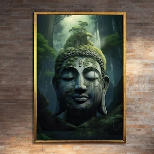 Nature-Infused Buddha Canvas Print - Home Art Painting Decor - Mystical and Peaceful Wall Decor