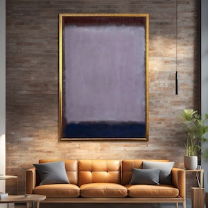 Serene Lilac and Deep Purple Mark Rothko Style Abstract Canvas Wall Art for Tranquil and Modern Home Decor
