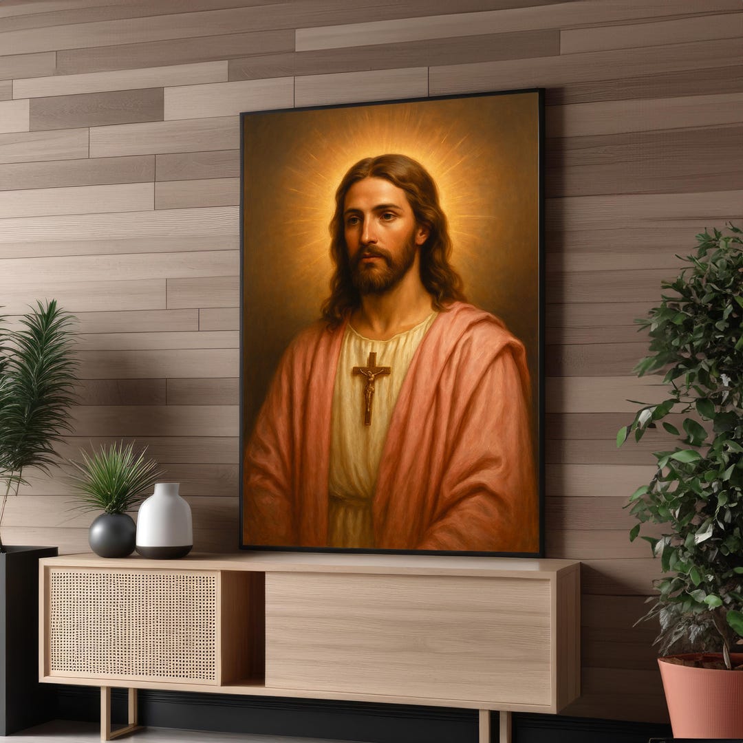 Jesus Christ Portrait Canvas Art Print – Spiritual Christian Wall Decor ...