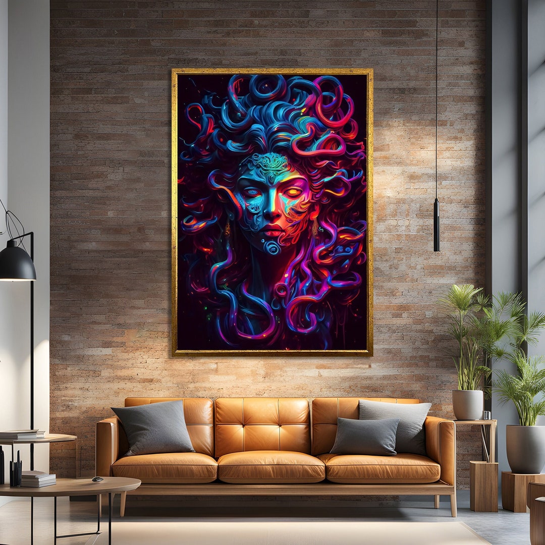 Mesmerizing Medusa Pop Art Painting Portrait in Vivid Colors