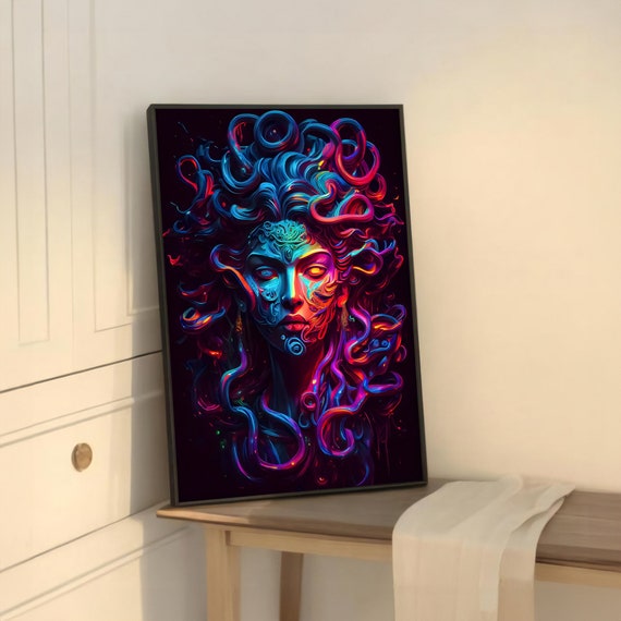 Mesmerizing Medusa Pop Art Painting Portrait in Vivid Colors Mesmerizing Medusa Pop Art Painting Portrait in Vivid Colors
