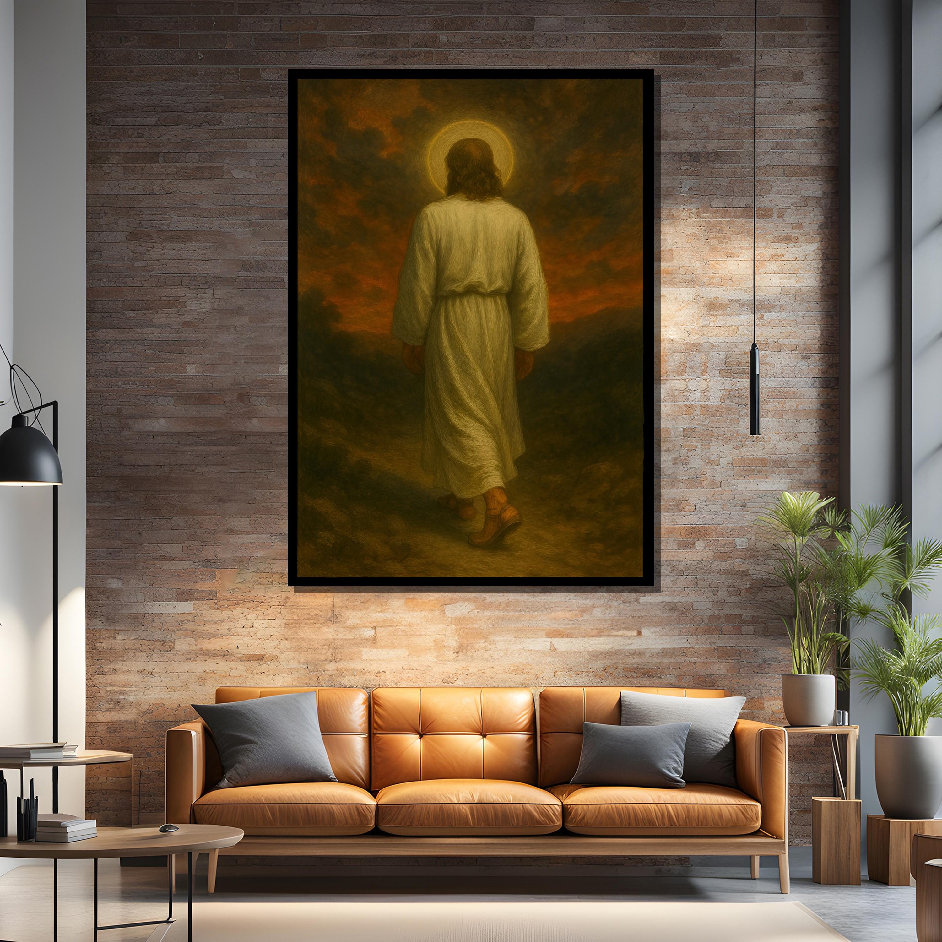 Jesus Walking Toward the Light – Framed Canvas Art Print for Prayer ...